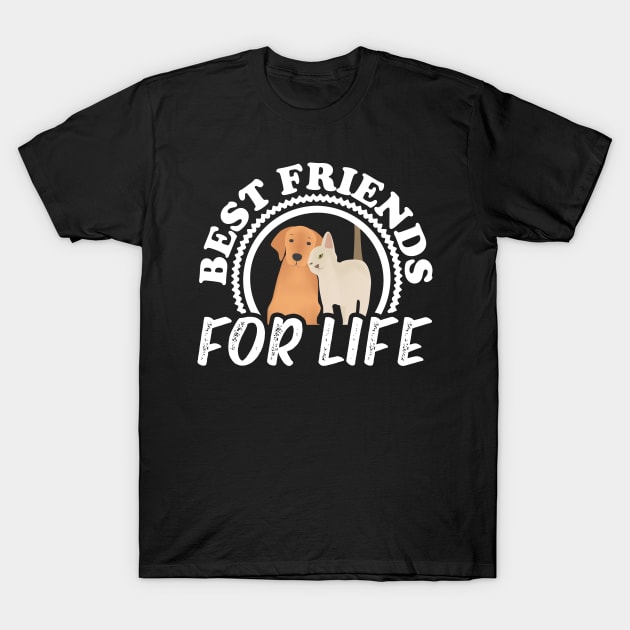 Funny Dogs Best Friends For Life  Mom Dad T-Shirt by Caskara